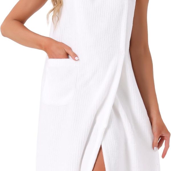 Womens Shower Wrap Wearable Towels Straps Cover Up Bathrobe Around Towel Spa Body Robe Dress  Beach Snaps